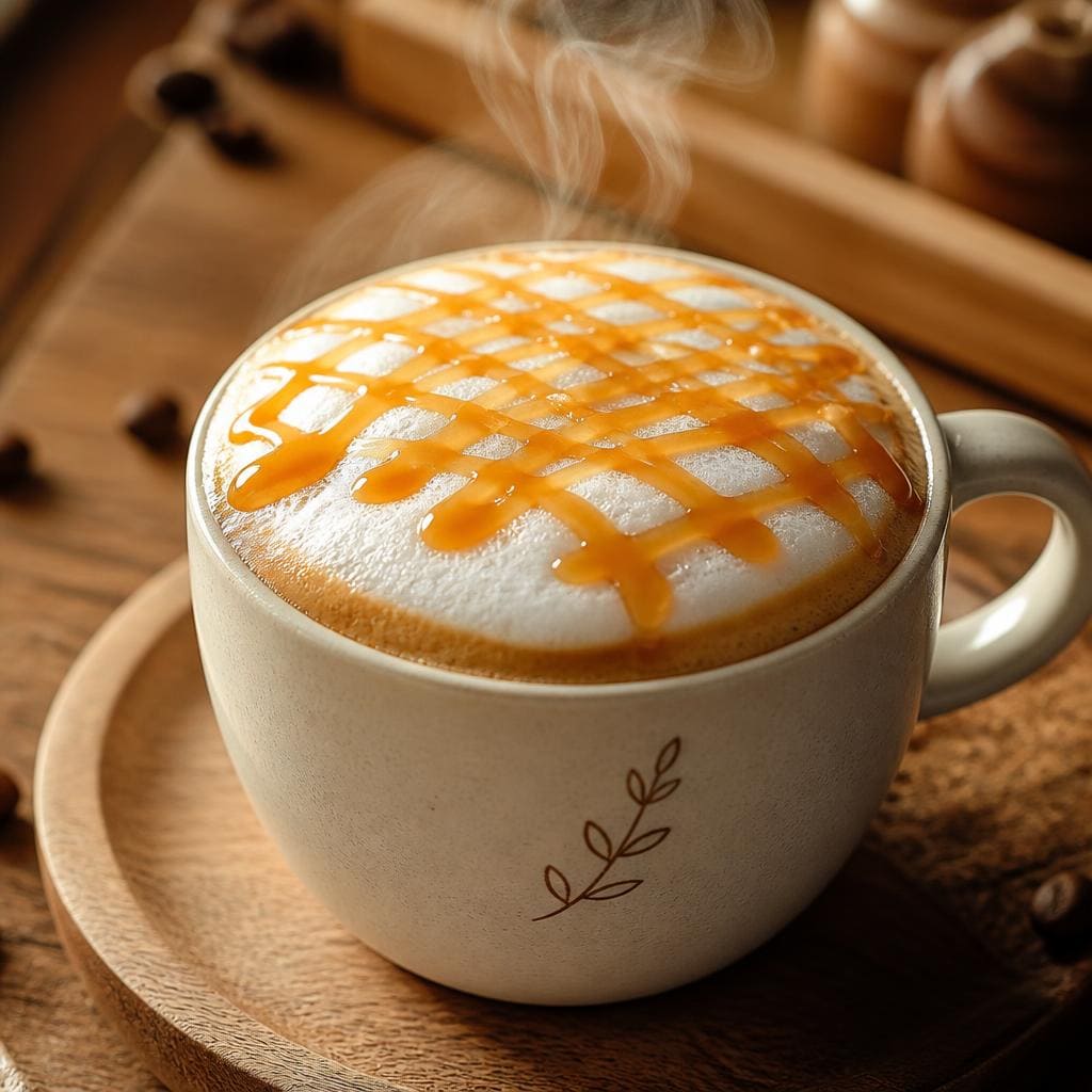 Caramel Latte dengan rasa kopi susu dan caramel manis